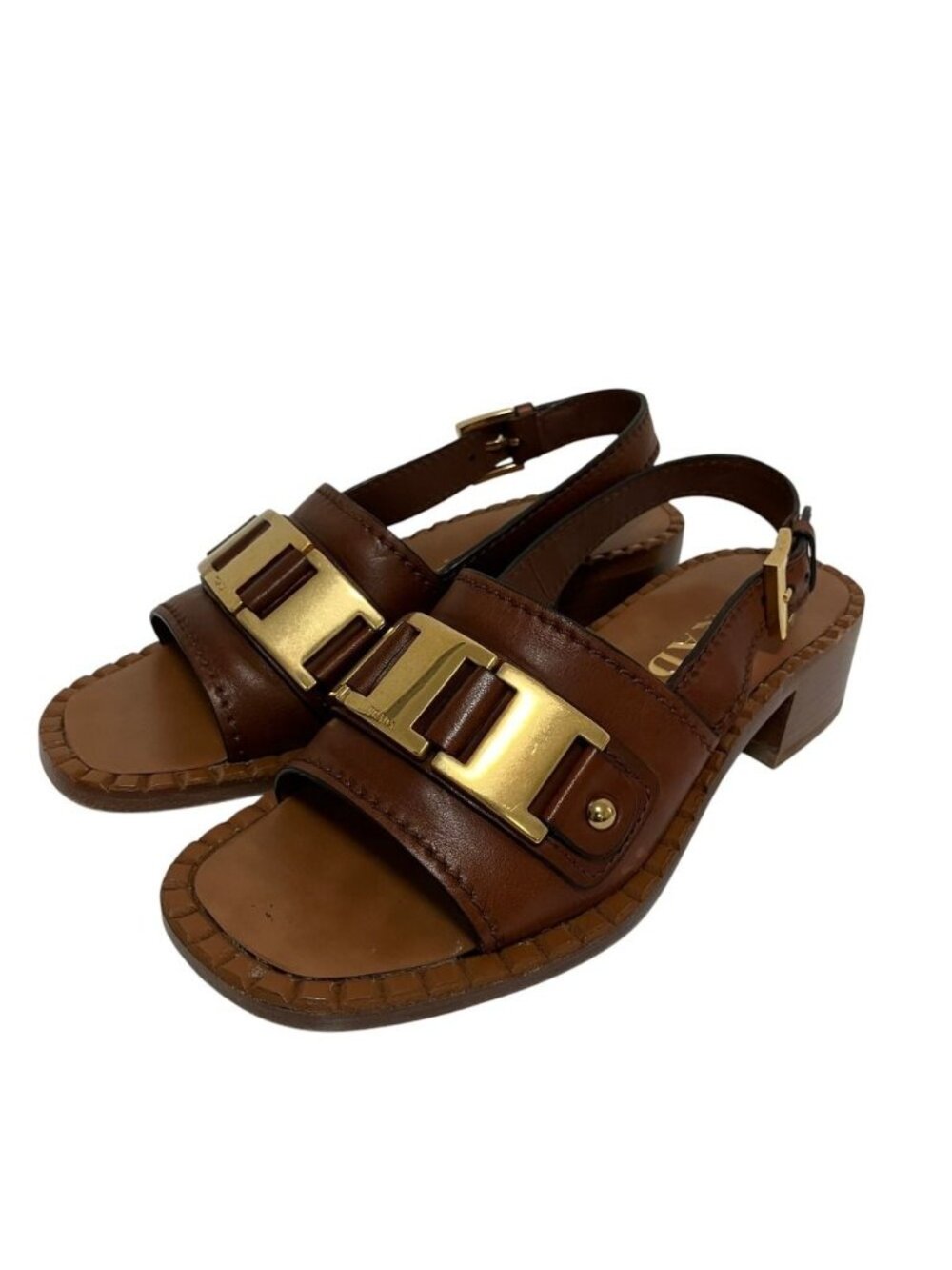 Prada Slingback Leather Sandals Brown Spring Summer